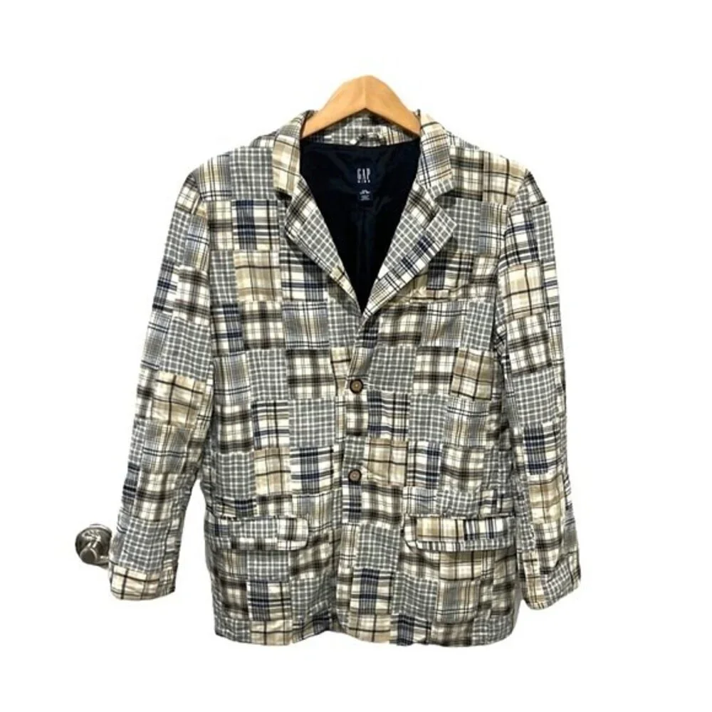 Gap kids patchwork preppy cotton blazer size Xl